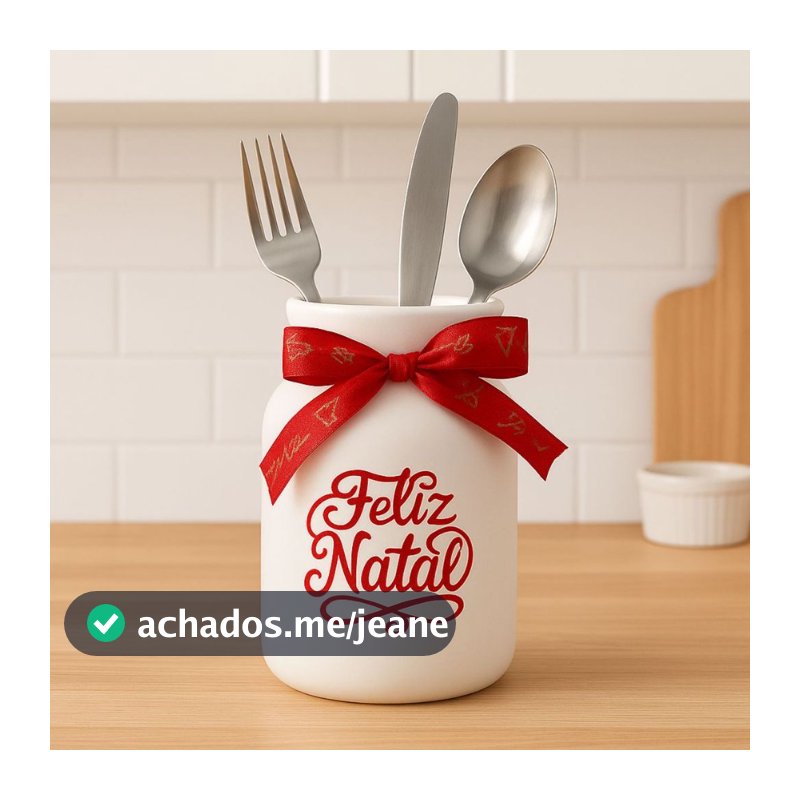 Porta Talheres Ceramica Enfeite Natal Resistente Cozinha