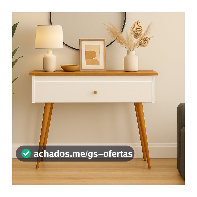 Aparador Buffet Balcão Elegante Com Pés em Madeira Gaveta Pronta Entrega