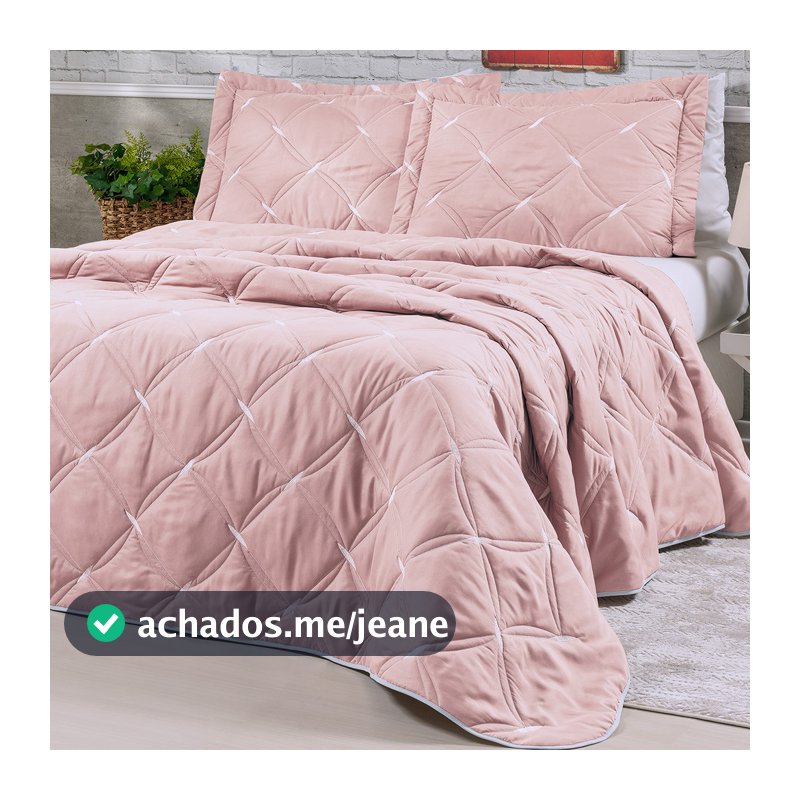 Cobre Leito Queen 3 Peças Bordado 200 Fios Percal Unique