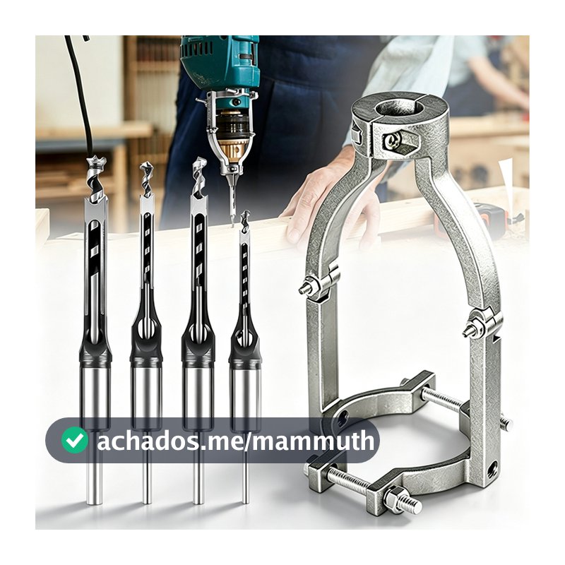 Adaptador Broca Furo Quadrado para Junta Mortiser, Suporte Fixo Bits Encaixe, para Furadeira Elétrica e Furadeira Manual