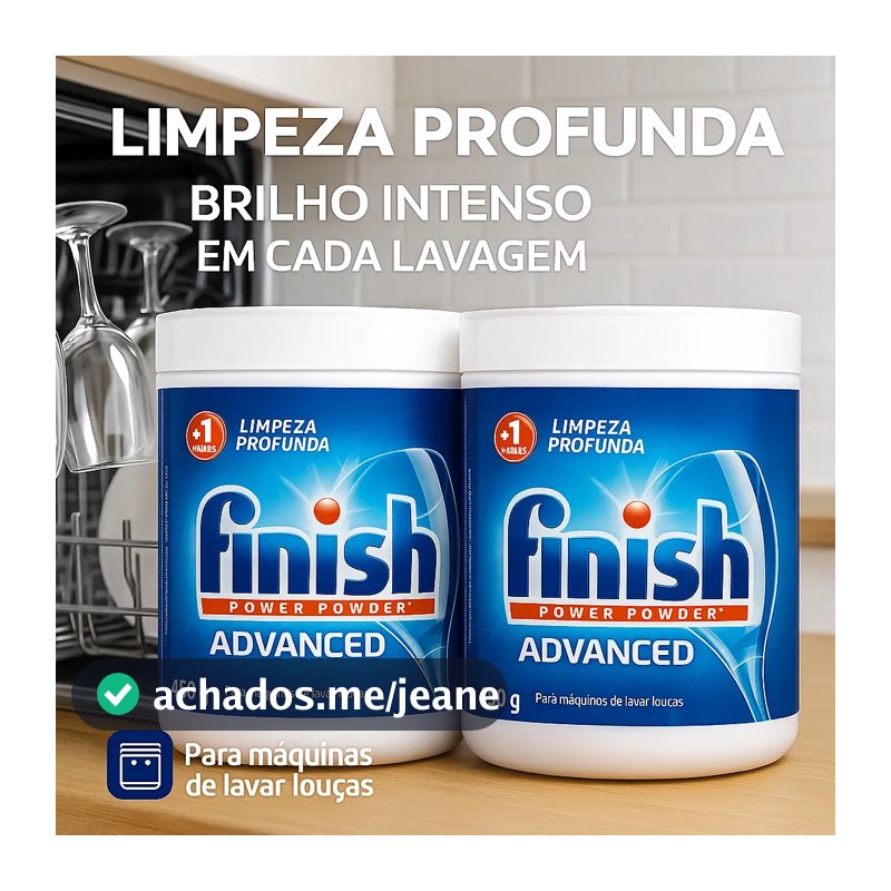 Kit 2 Detergente Em Pó Finish 450g Para Maquina Lava Louça