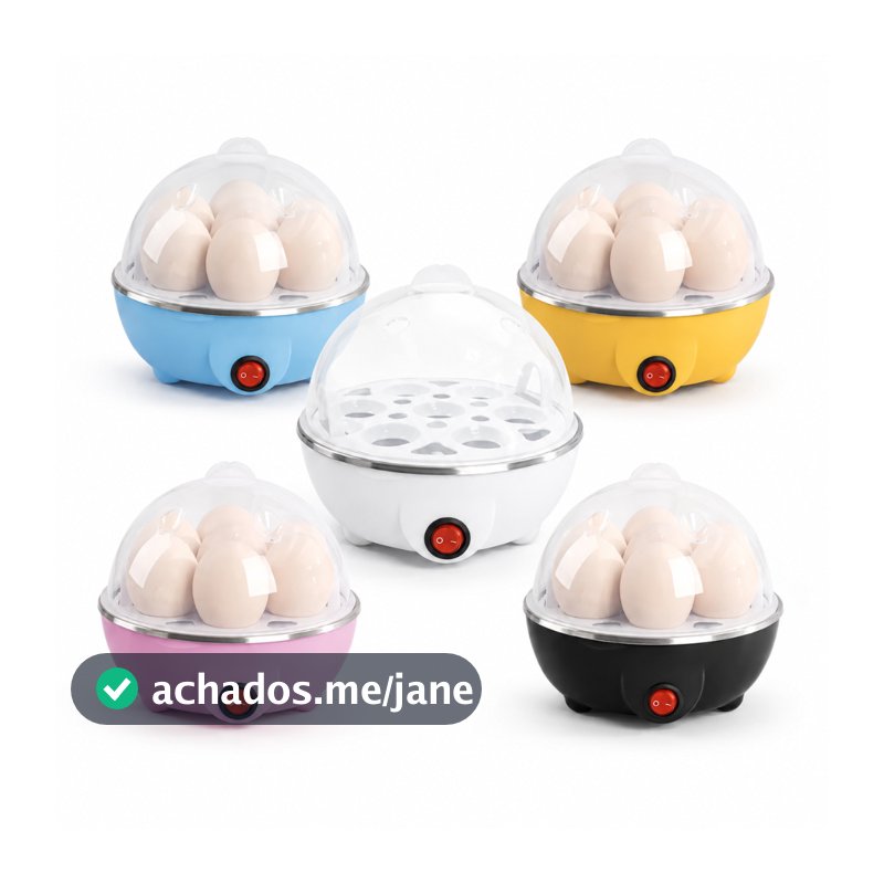 Cozedor De Ovos Elétrico 110V Para 7 Ovos Com Desligamento Automático Tampa Transparente Cozinha Saudável e Praticidade