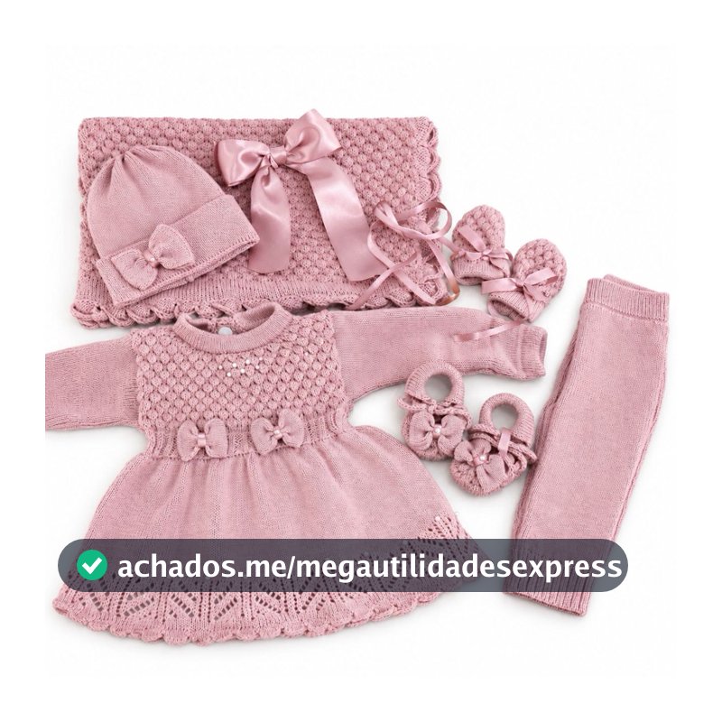 Saída maternidade bebe em trico premium 7 peças- antialergica e macia personalizada