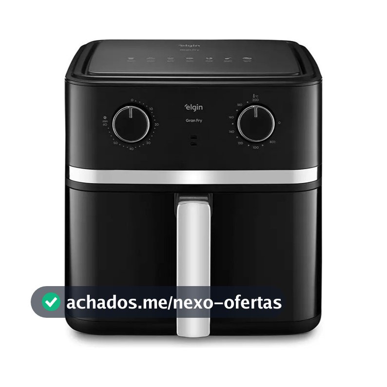 Air fryer Fritaderia Elétrica 8L Grelha Removível Gran Fry Elgin Preto