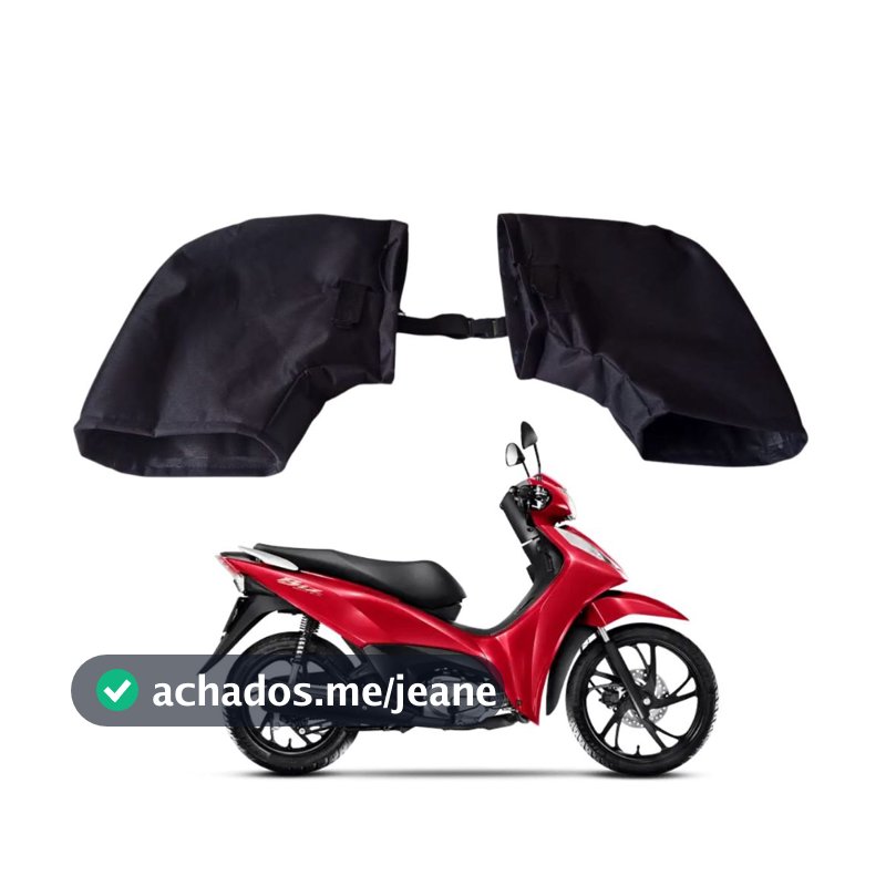 luva Fixa de Guidão Polaina Protetor de Mão para  Biz e Scooters Térmica Forrada Resistente a Chuva e Frio