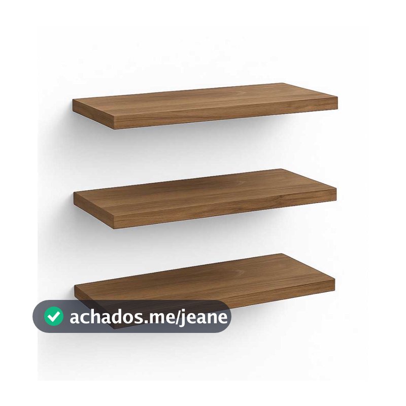 Kit 3 Prateleiras de Parede em MDF 34x10cm - Prateleira Suspensa Decorativa