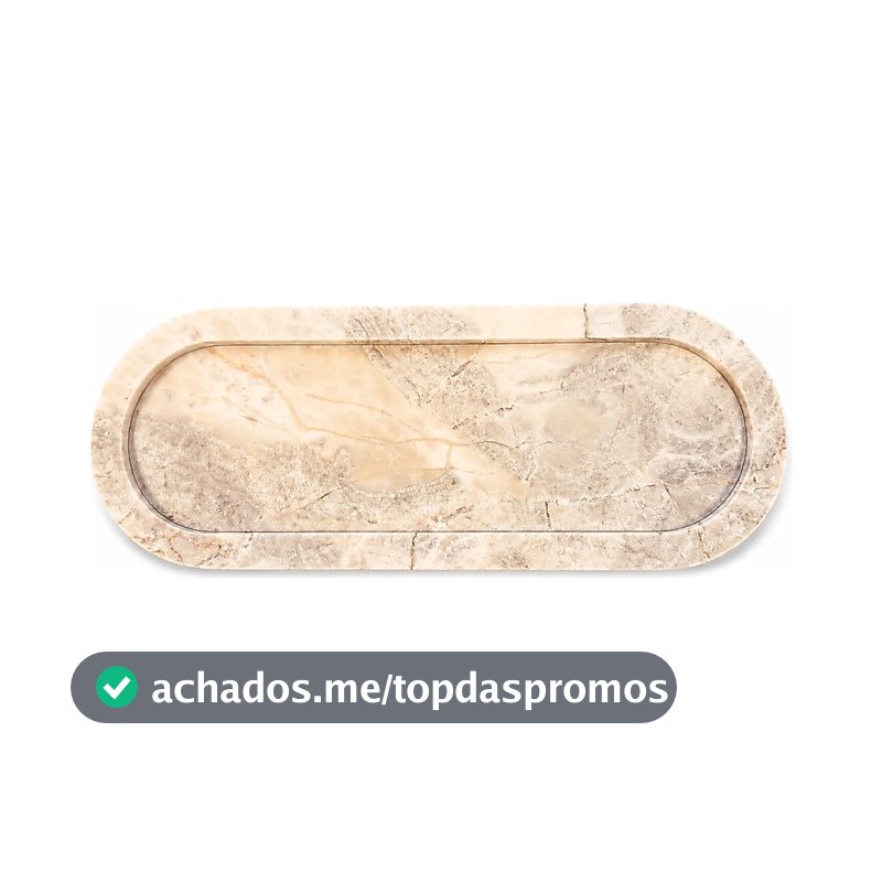 Bandeja Decorativa Oval 40x15 Mármore Branco Sala Lavabo