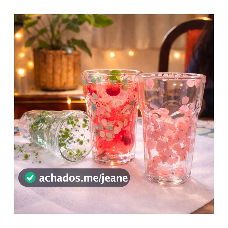 Copo de Vidro Borossilicato Floral – Charmoso e Resistente ao Calor
