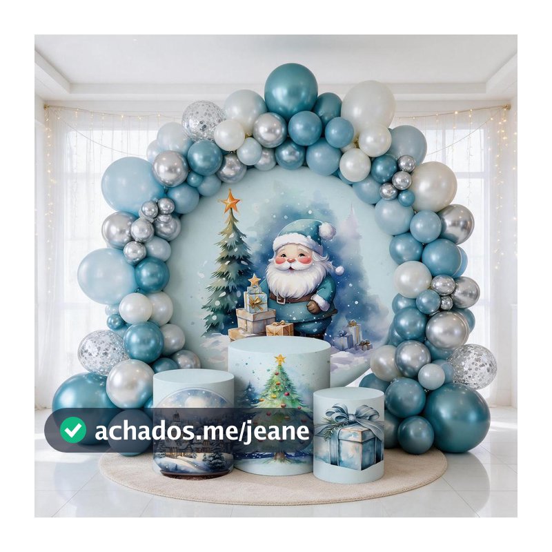 Painel Decoração Festa Natal Boas Festas Kit Painel de Festa + Capa para Painel de Festa
