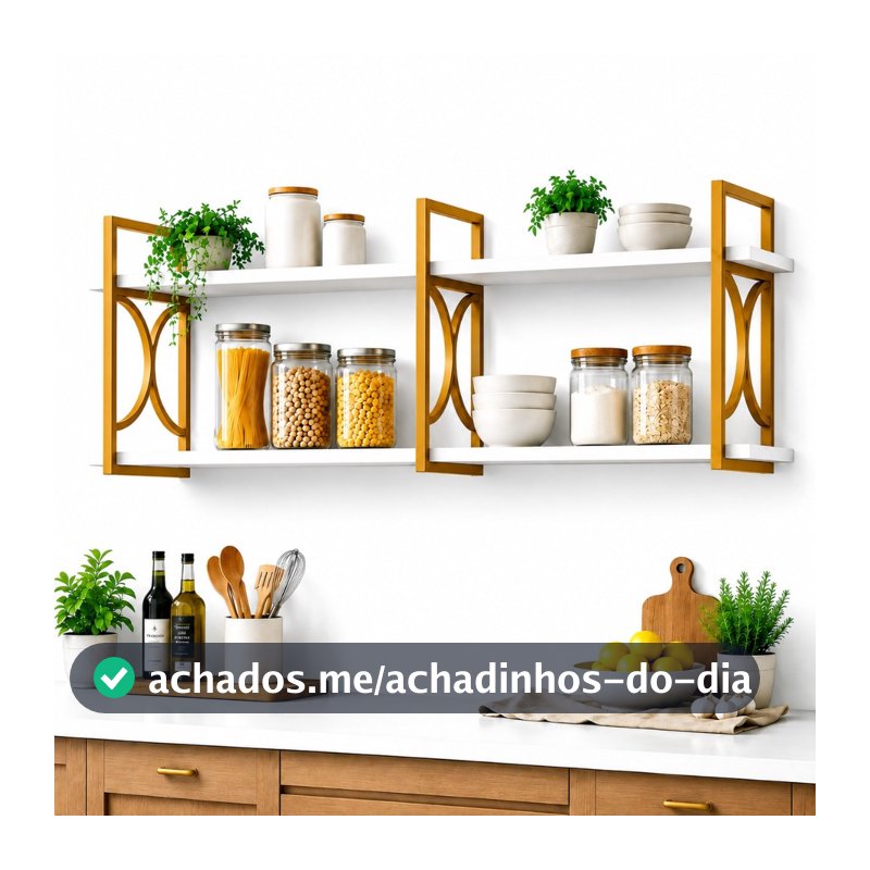 Prateleira Industrial Suspensa Nicho Decorativo Organizador  Parede MDF Premium Sala Quarto Cozinha