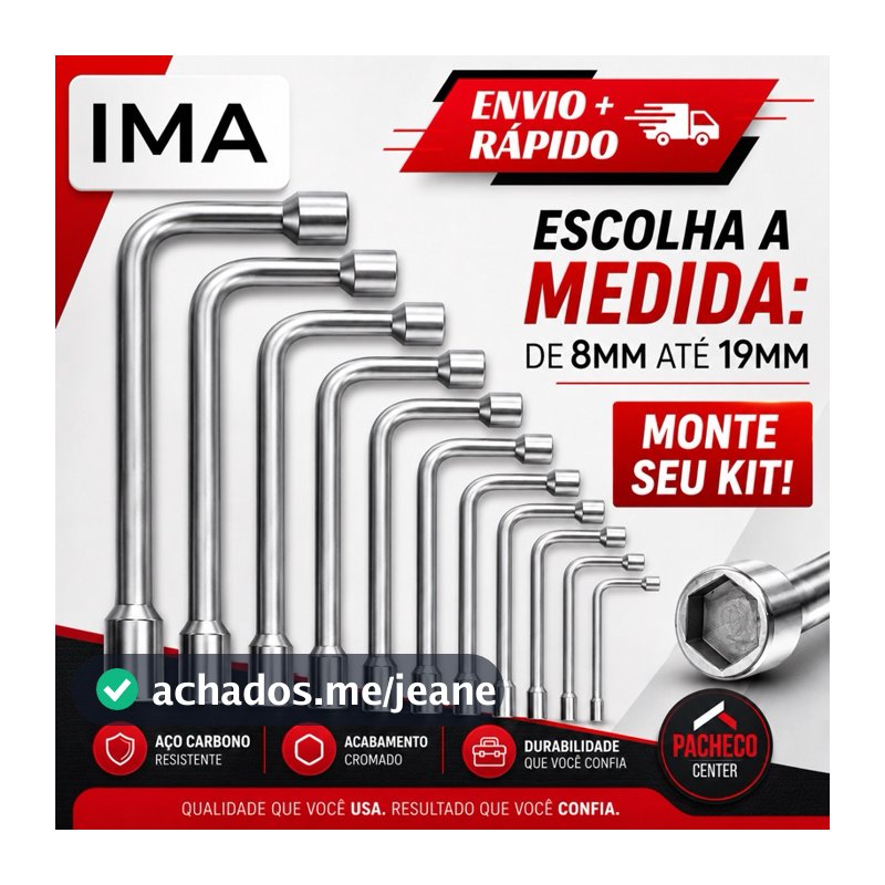 Chave Biela L 8MM até 19MM Aço Carbono Unidade ou kit Escolha e Monte o seu Kit - IMÃ