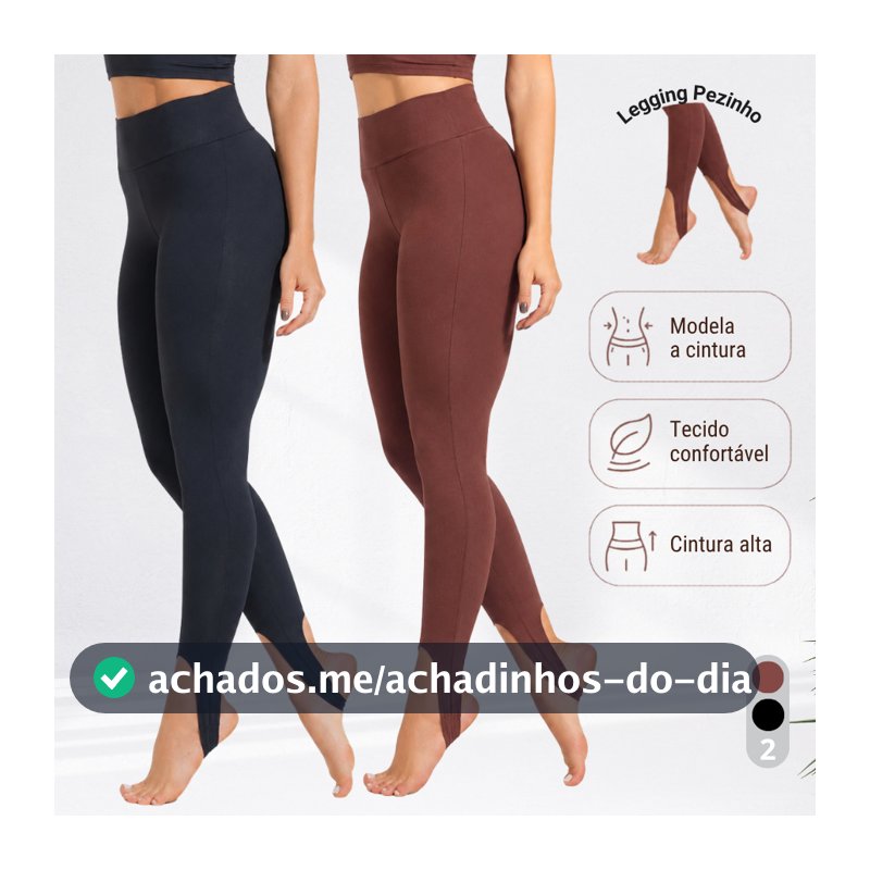 Calça Legging Feminina Skinny Pezinho Suplex Cintura Alta Zero Transparência Academia