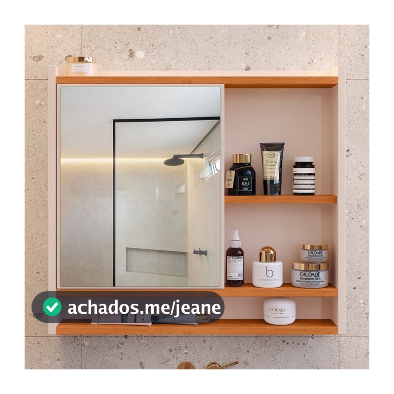 Espelheira Suspensa Para Banheiro Closet Porta e Nichos Ganchos Toalhas Genova Aqua Organizadora