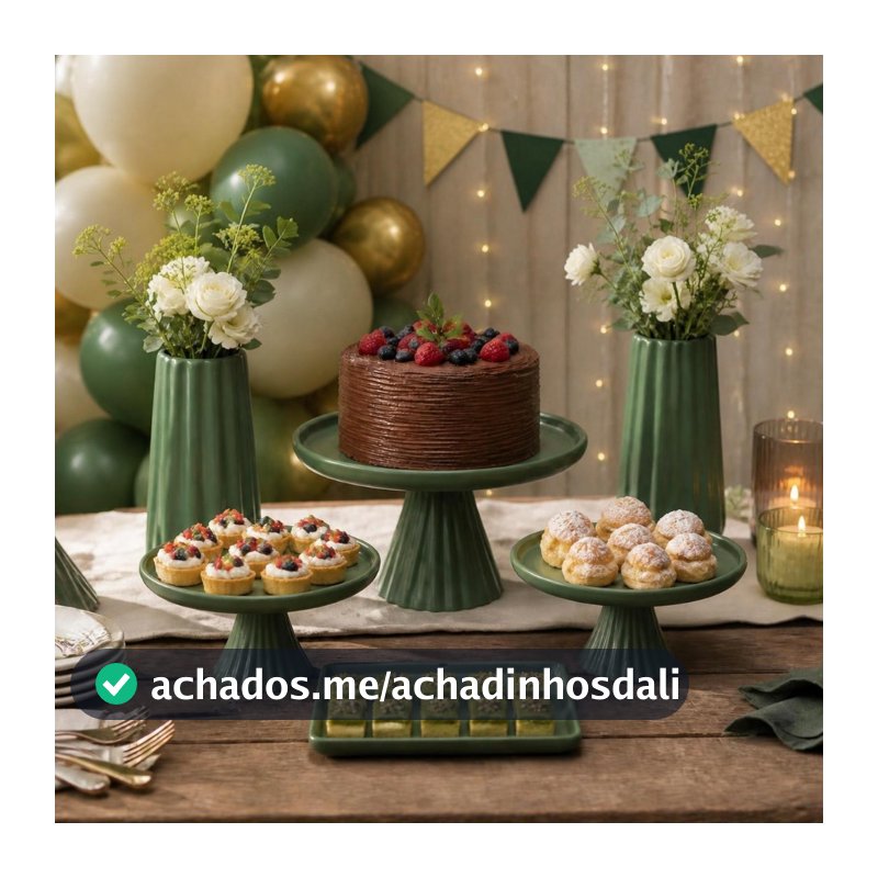 Kit Lisboa 6 Peças Em Cerâmica Decorativo Doceiras Bandejas Suporte De Bolo Para Festas Aniversário Eventos