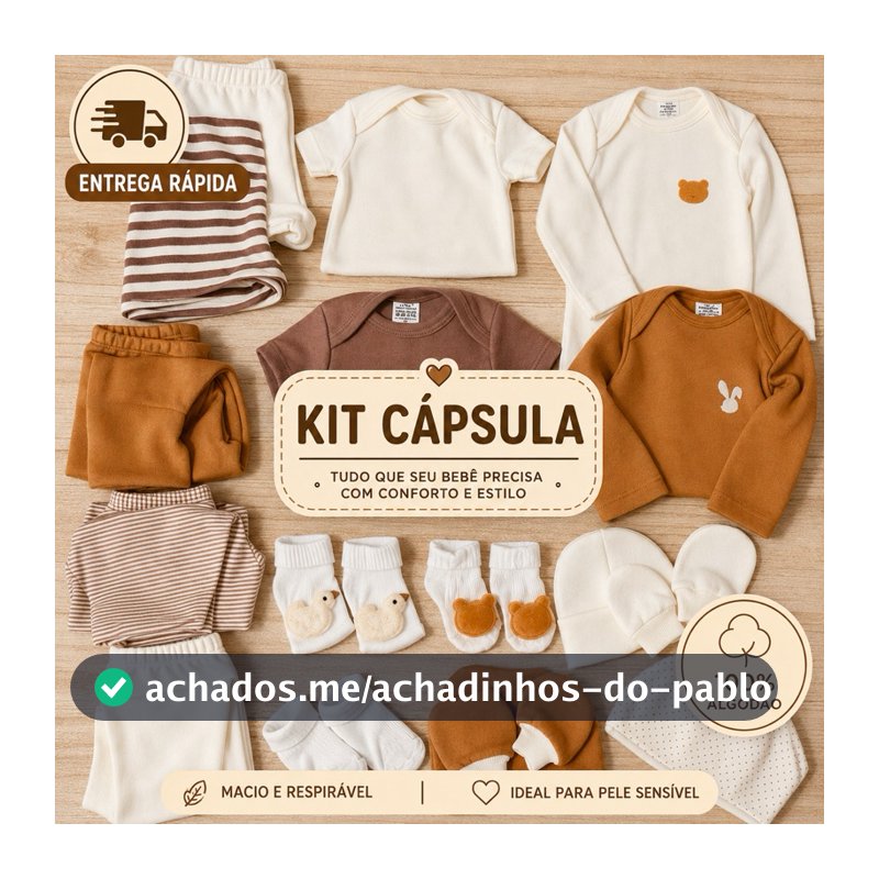 Kit Minimalista Boho 18 peças Cápsula Roupa De Bebê Pronto Para Maternidade Enxoxal Menino Menina