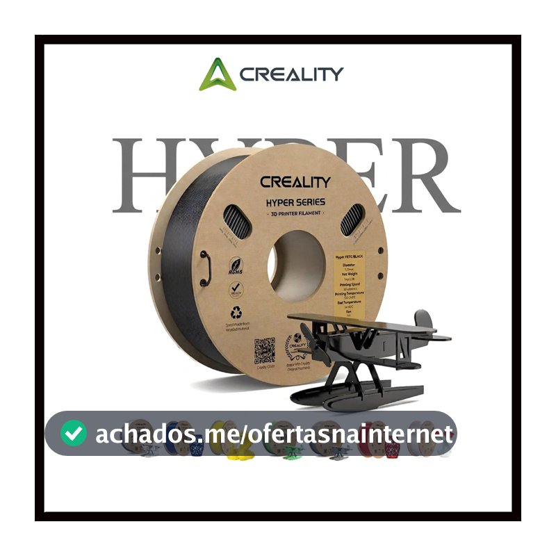 Filamento PETG Creality Hyper Serie 1kg 1.75mm Alta Velocidade Original Premium Compatível Bambu Lab