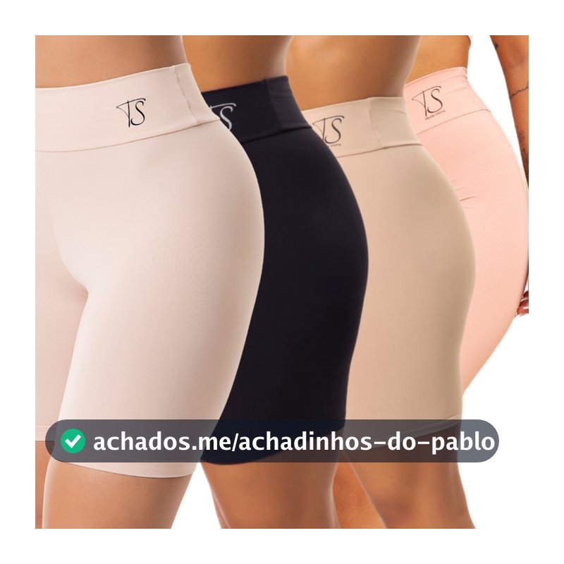 1 Short Segunda Pele Cos Alto Duplo Bermuda Anagua Modelador Lingerie