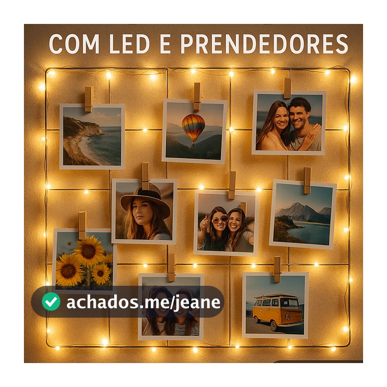 Painel de Fotos com Fio de LED