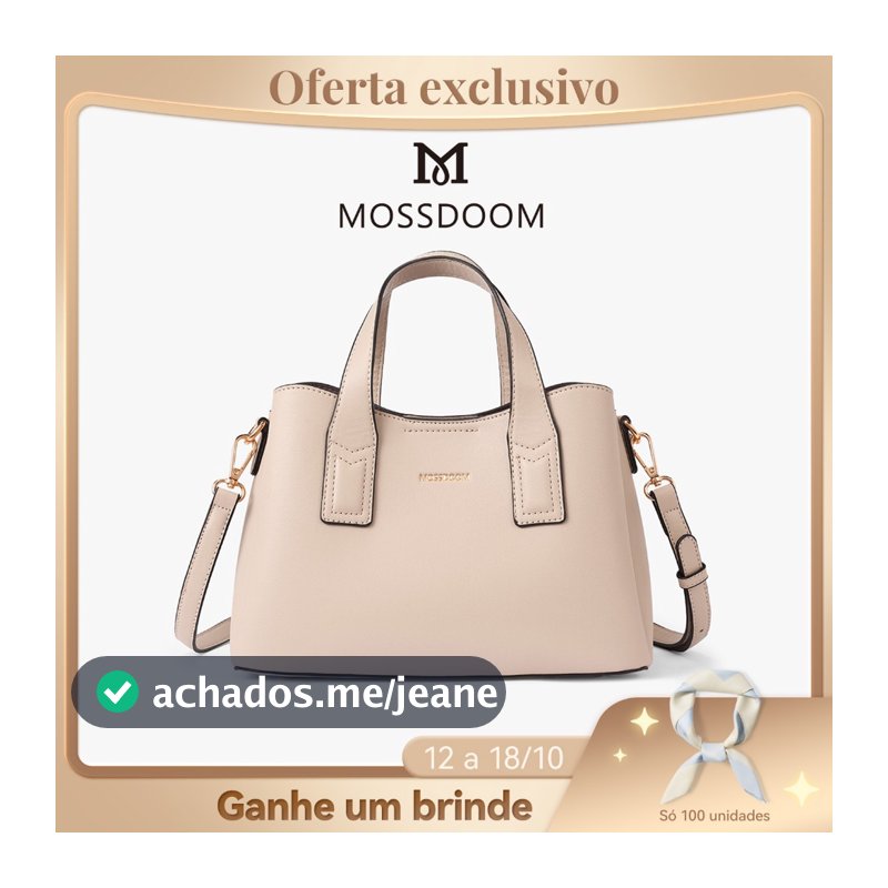 MOSSDOOM Doce–Bolsa Transversal com Alça Ajustável e Removível, Zíper e Compartimentos Internos, para Trabalho Dia a Dia