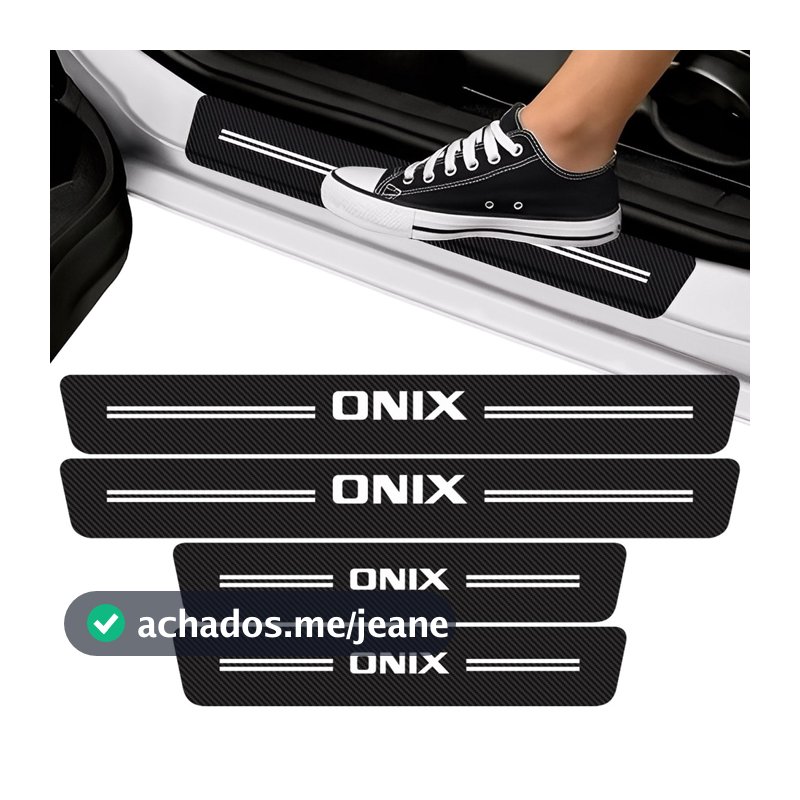 Kit Soleira de Porta Para Onix Fibra de Carbono Protetora