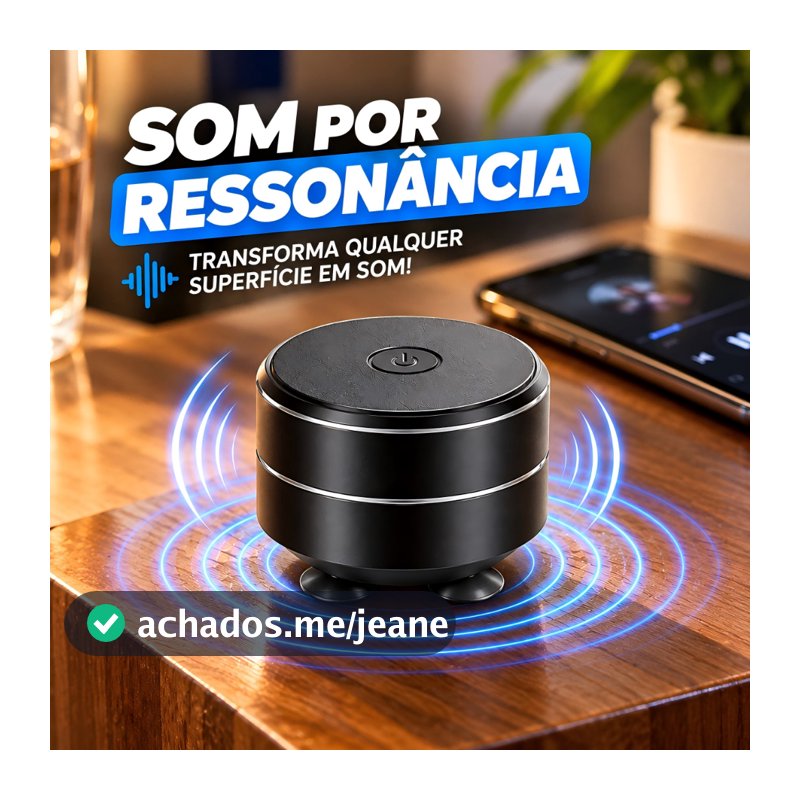 Mini Caixa de Som por Ressonância Bluetooth 5.3 RS-02 TWS Portátil 3W com 4 Ventosas, Bateria 400mAh e USB-C