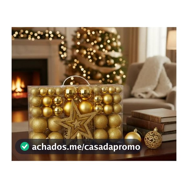Kit Com 100 Bolas De Natal Lisas Foscas Glitter Enfeite Luxo Bolinha com Brinde Estrela de Ponta