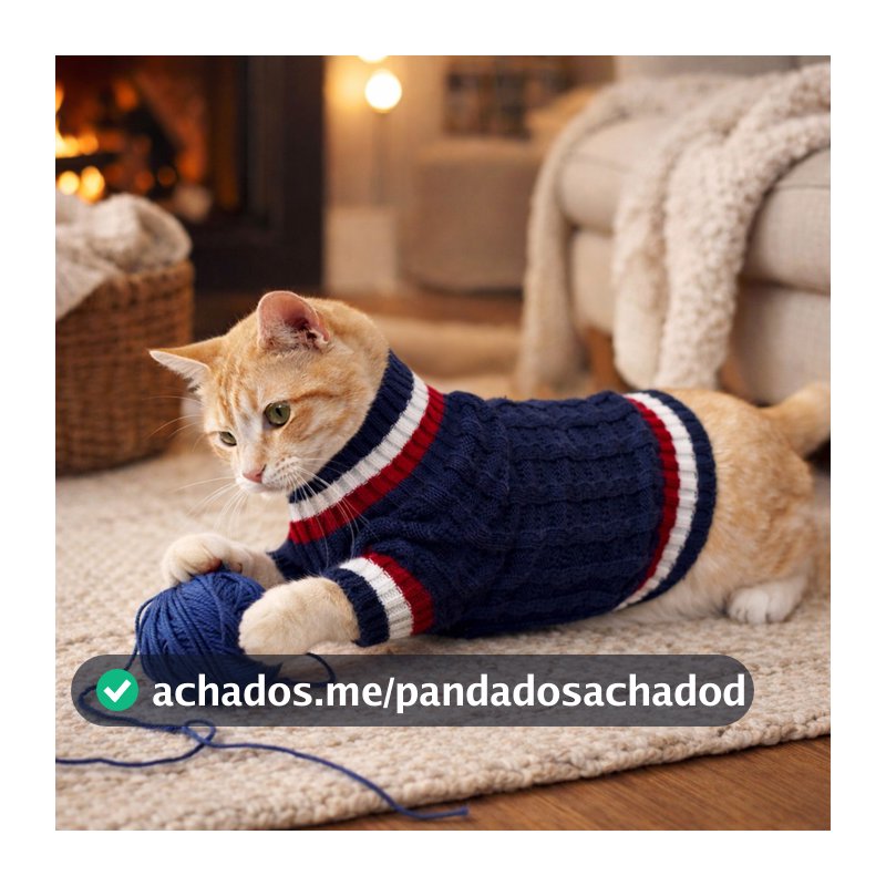 Roupinha para Gato Tricot Listrada - Quentinha e Confortável - Katlen Trico