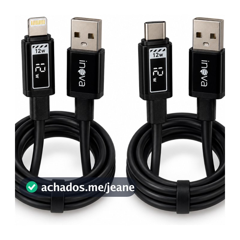 Cabo Usb Para Lightning Tipo C Inova Md-13164 1,2 Metros 12w