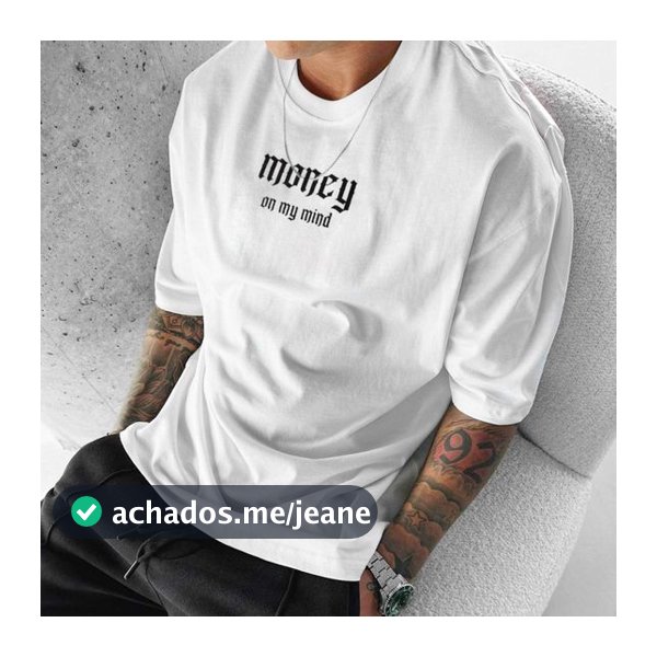 Camiseta Oversized Money Estilo De Rua Unissex Larga