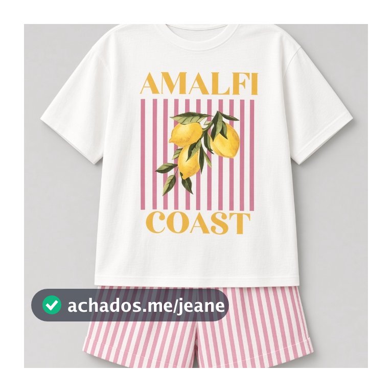 Conjunto Infantil Meninas Short Listrado + Camiseta Baby Look 100% Algodão Elegante e Casual Moda Verão