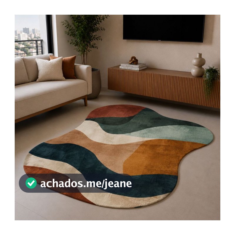 Tapete Orgânico 117x67cm Sala Quarto Decoração 026