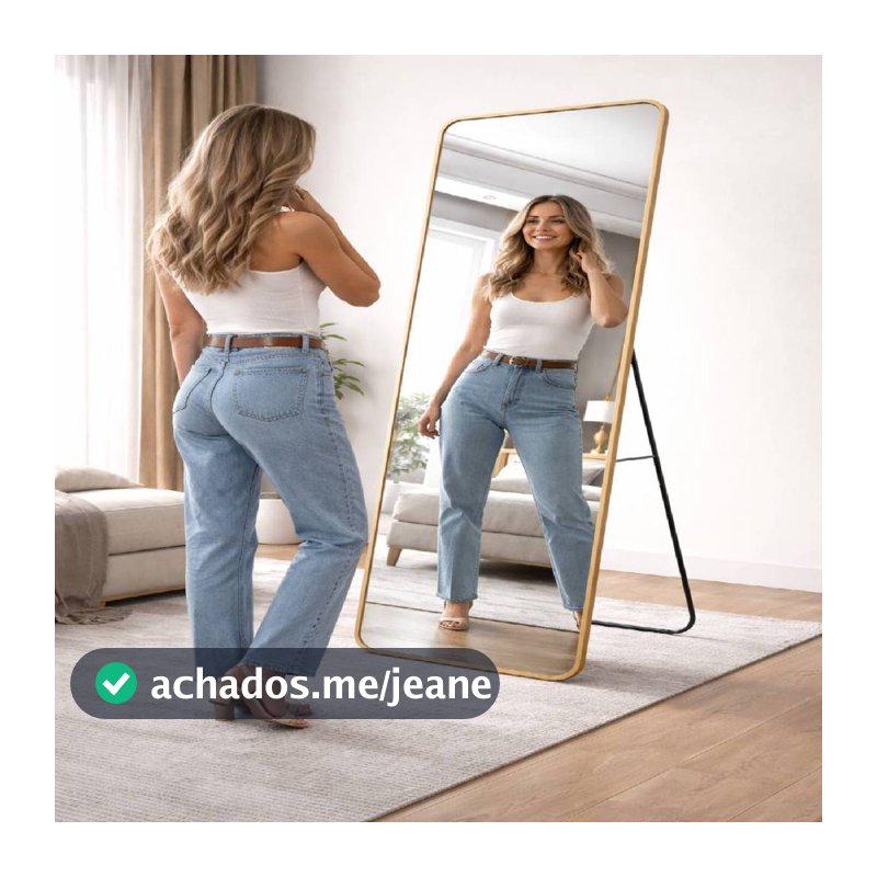 Espelho Grande Chão Corpo Inteiro Vertical Moderno Quarto Sala Moldura Minimalista Provador Elegante