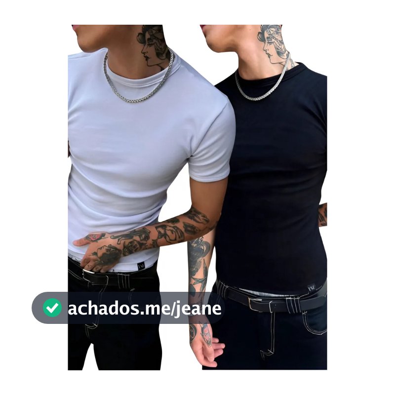 Camiseta Masculina Modelo Americano Básico Canelada Americana Blusa Masculina Camisa Slim Unidade e Kit