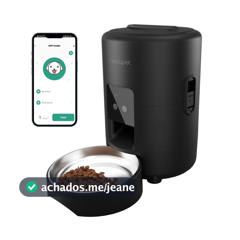 Alimentador Automático Pet, 2L Comedouro para Caes Fácil Comedouro Elevado para Caes, Controle de Aplicativo WiFi