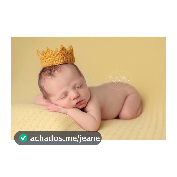 Coroa Alex em crochê mini acessório newborn ensaio príncipe rei mesversário