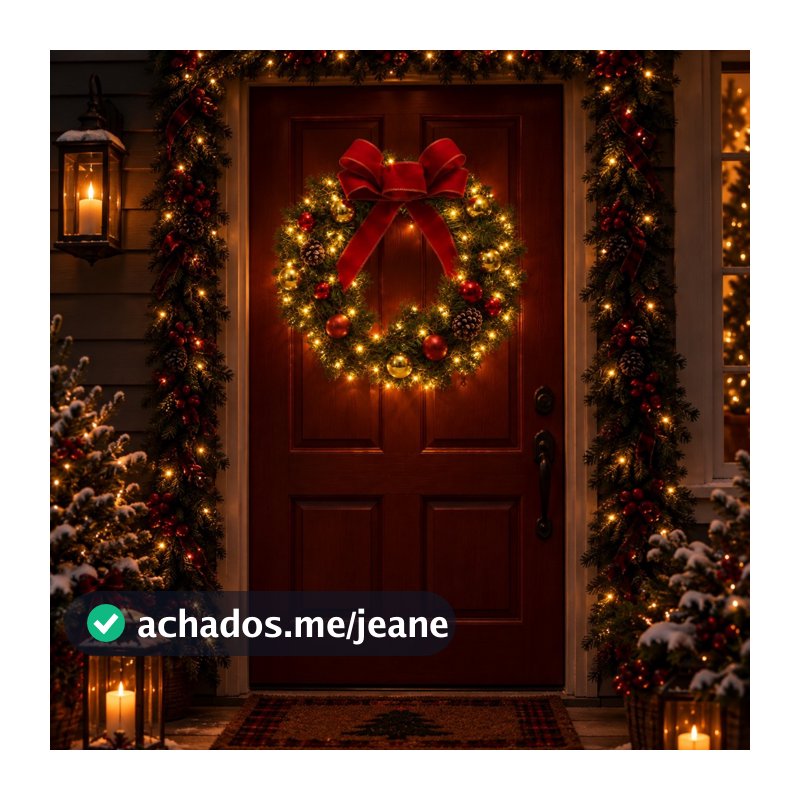 Guirlanda Led Iluminada Natal Enfeite Decoração Laço Luxo
