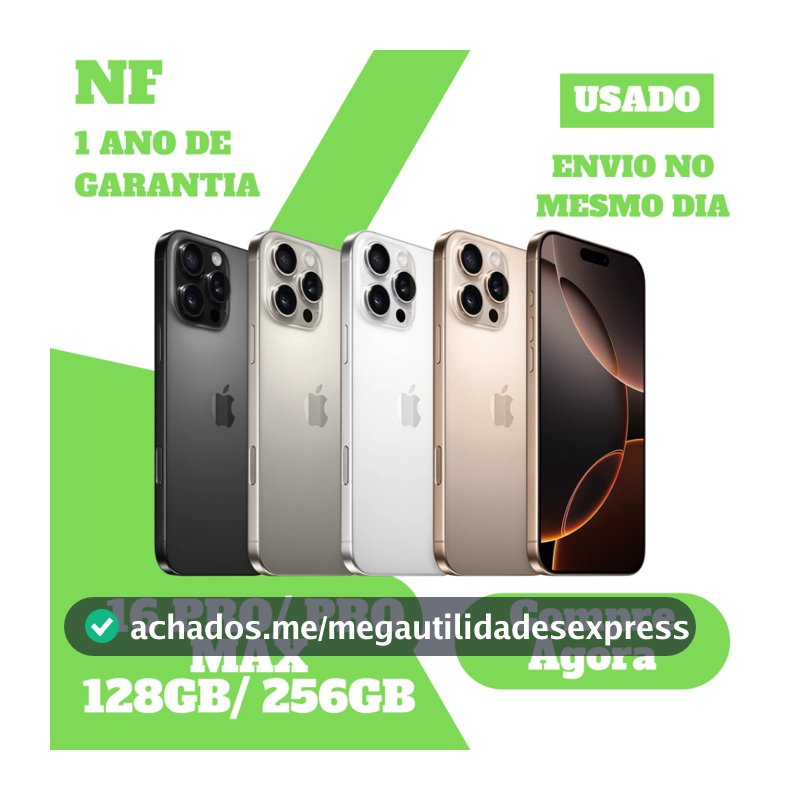Usado: Apple iPhone 16 16 Pro 16 Pro Max 128GB 256GB 512GB 1TB Desbloqueado