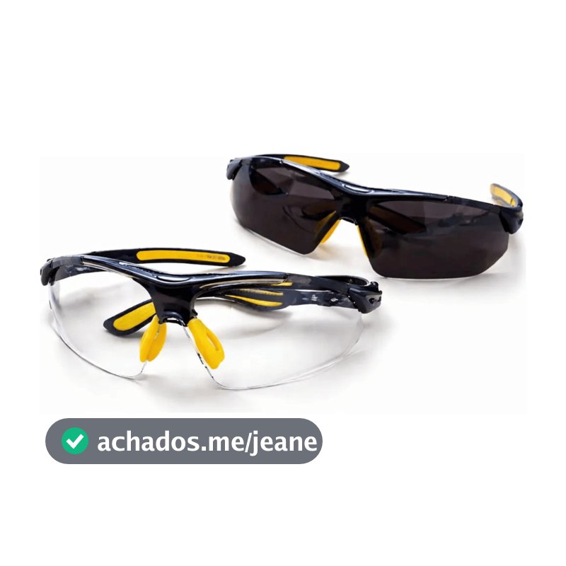 Kit 2 Óculos de Proteção Anti Risco EPI Transparente e Fumê para Trabalho Esporte Lazer