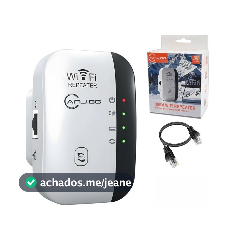 Repetidor WiFi 300Mbps Extensor de Sinal Wireless Amplificador WiFi com Porta LAN WPS