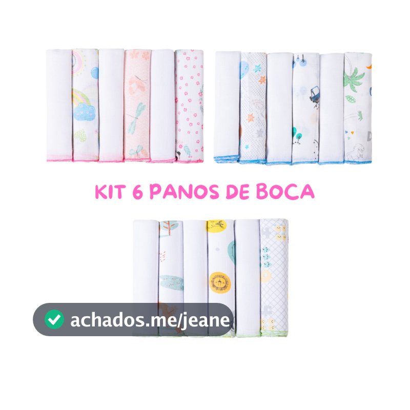 KIT 6, 12 ou 18 Peças Pano de Boca Bebê