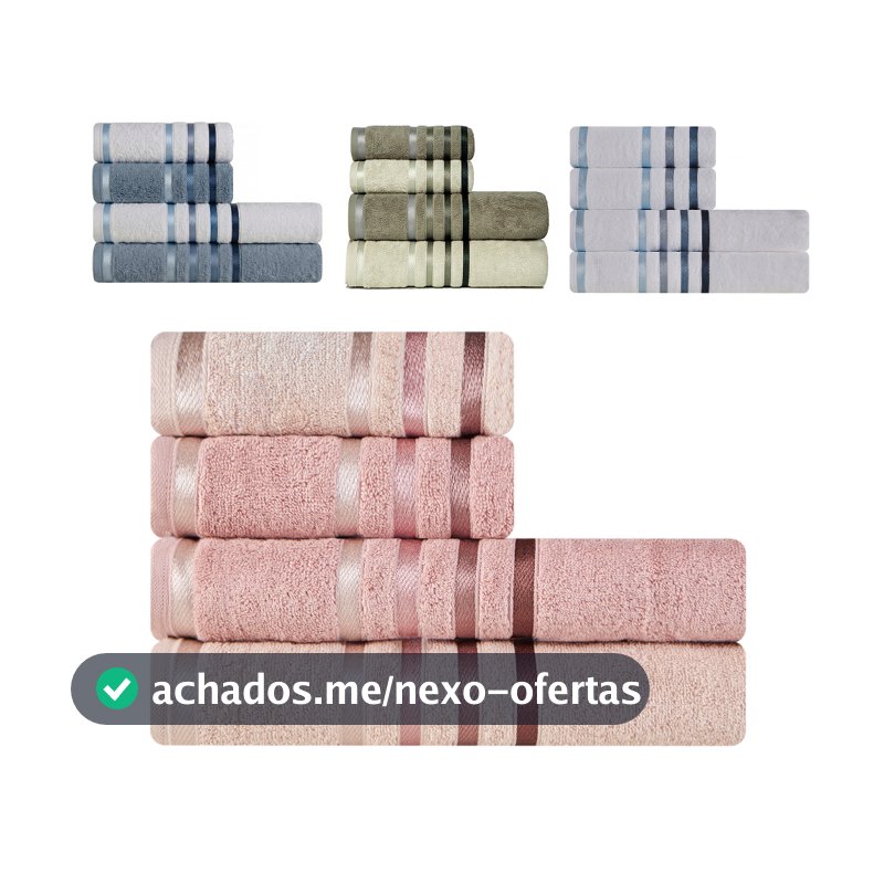 Jogo de Toalhas 4 Peças Banhão Gigante + Rosto Fio Penteado Lumina...