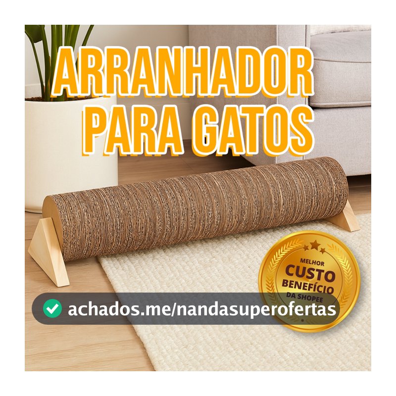 Arranhador Para Gatos Poste Grande de Papelao Antiestresse Gato