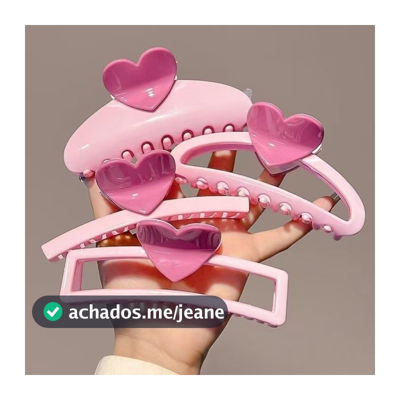 KIT 4 MODELOS Presilha de Cabelo  /Piranha de cabelo 11 CM – Estilo e Delicadeza