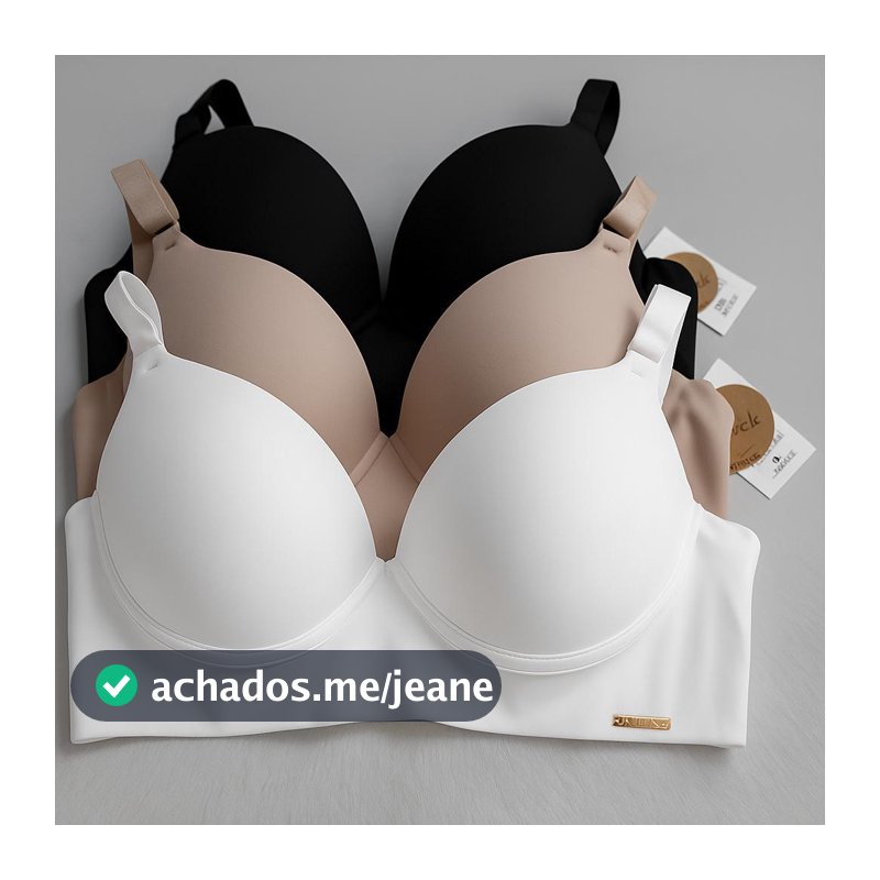 Kit 3 Sutiãs com bojo Básico Reforçado de Microfibra Conforto Sustenção Lingerie