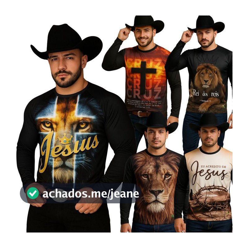 Camiseta Masculina e Feminina UV Estampa Religiosa Leão Judá Rei dos Reis King