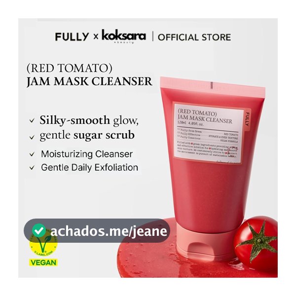 [OFFICIAL] FULLY Red Tomato Jam Mask Cleanser 120ml, 30ml