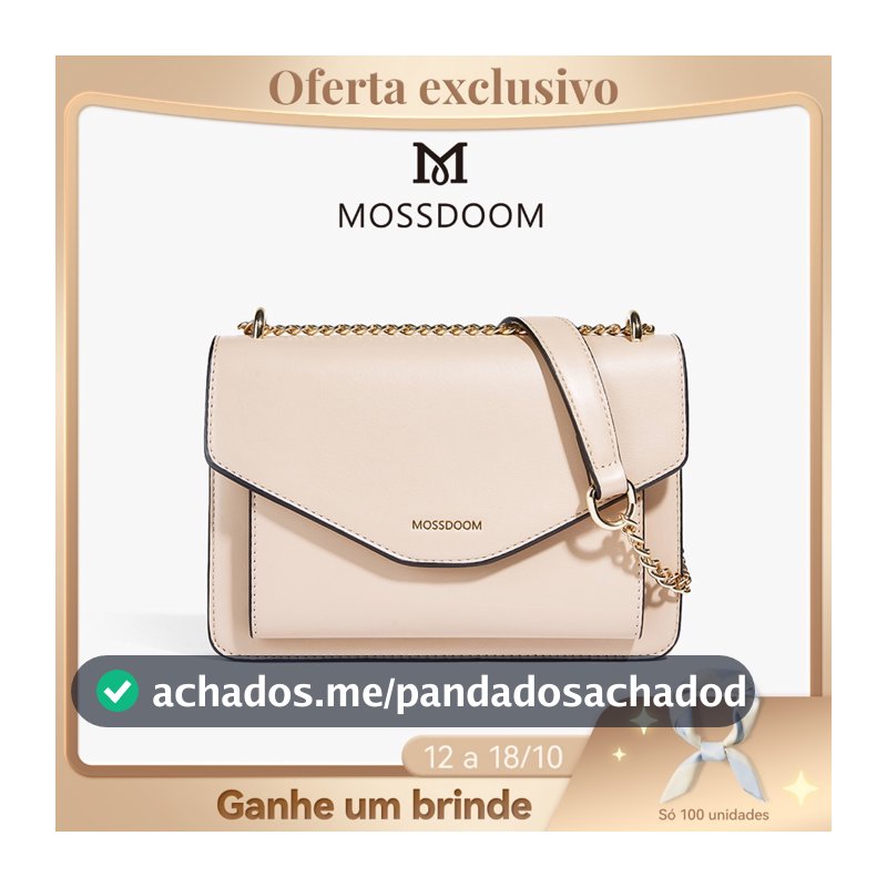 MOSSDOOM Yourice – Bolsa de Ombro com Alça de Corrente Ajustável, Múltiplos Compartimentos e Estilo Elegante Dia a Dia
