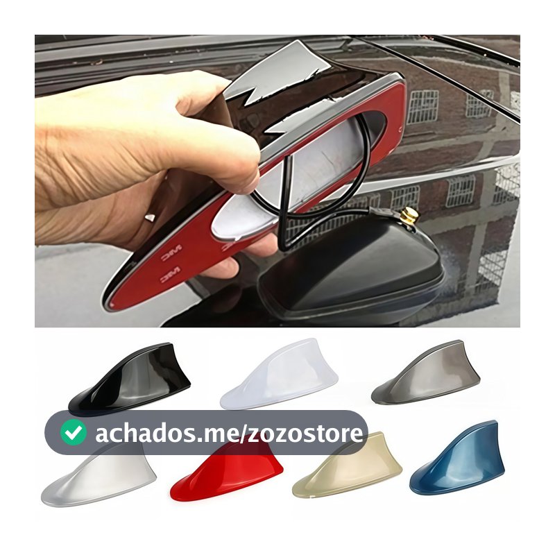 Antena Tubarão Automotiva Universal – Sinal Forte, Fio de Cobre, Design Aerodinâmico