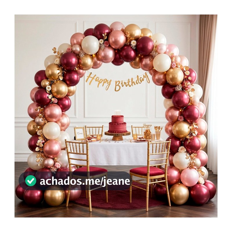 KIT Balão Arco descontruído decoração Marsala Festa 150pçs Anivesário casamento formatura eventos completo