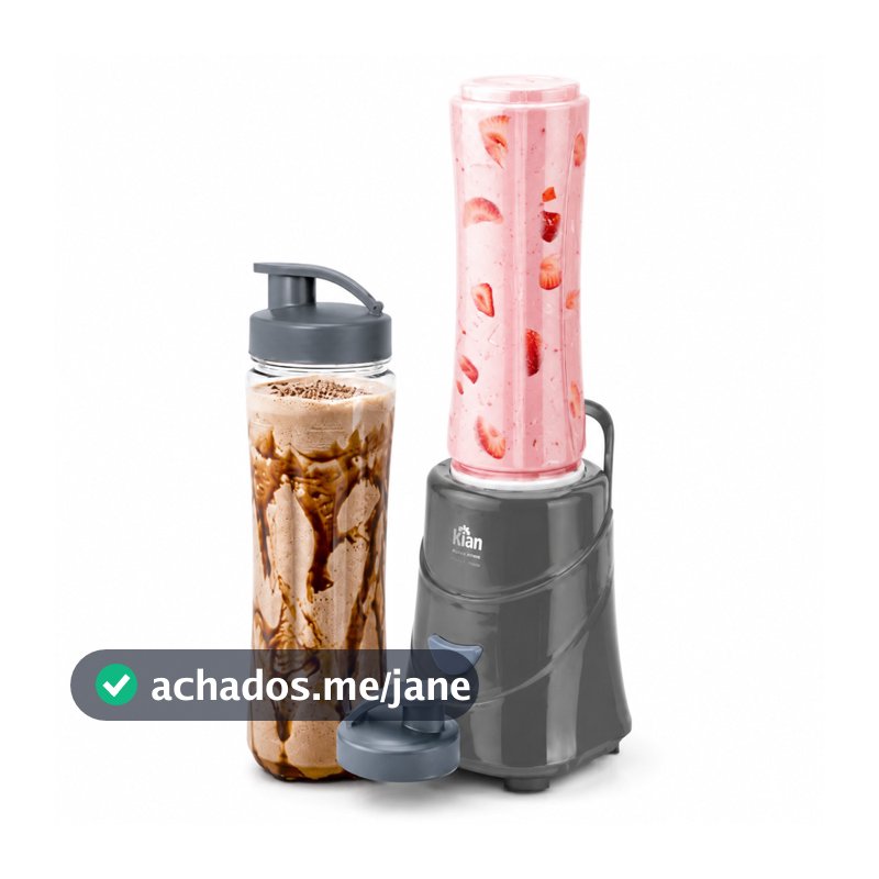 Liquidificador Blender Kian Duas Jarras 600ml Cinza 300w 127v BL-100